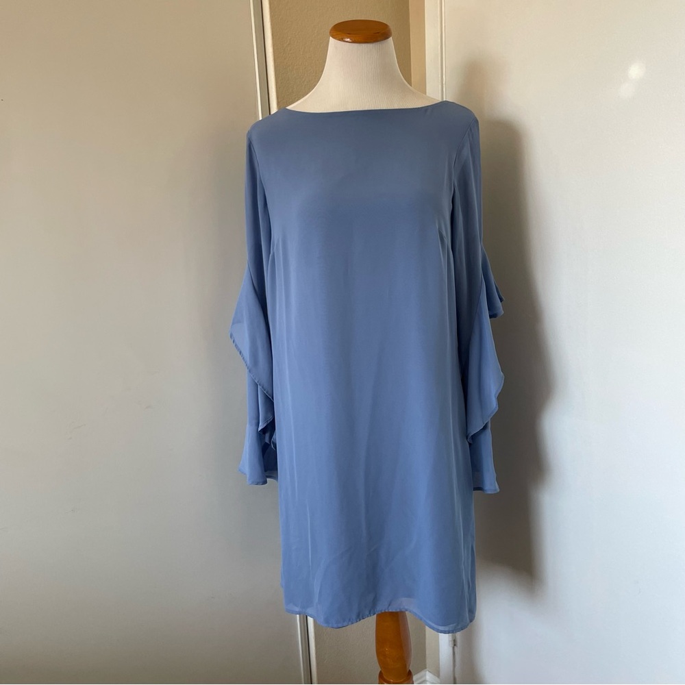Ann Taylor Factory Elegant Blue Women's Long Sleeve Dress
